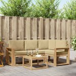 vidaXL Ensemble de canapés d'extérieur 5 Pièces Blanc et Beige