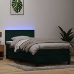 vidaXL Sommier à lattes de lit et matelas et LED vert foncé 80x220 cm velours