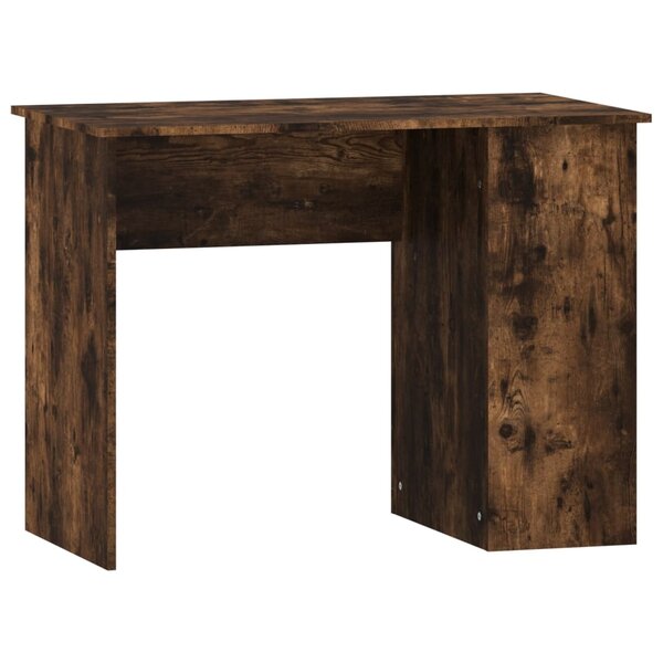 Bureau table poste de travail meuble d'ordinateur informatique étude chêne fumé 100 x 55 x 75 cm bois d'ingénierie brun 02_0023568
