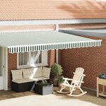 vidaXL Valance d'auvent pour cadre de 4 5 m Vert et blanc 4 3x0 2 m
