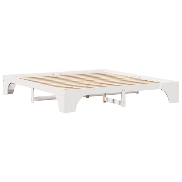 vidaXL Cadre de Lit Blanc Bois Massif 180 x 200 cm Cadre de Lit