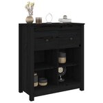 vidaXL Buffet Noir 70x35x80 cm Bois massif de pin