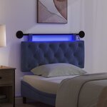 vidaXL Tête de lit suspendue Avec lumière LED Bleu police Velours
