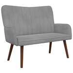 vidaXL Sofa 2 places Gris clair 115 x 61 x 87 cm Velours