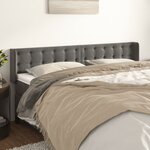 vidaXL Tête de lit avec oreilles Gris foncé 183x16x78/88 cm Velours