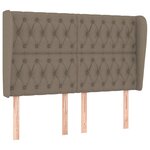 vidaXL Tête de lit avec oreilles Taupe 163x23x118/128 cm Tissu
