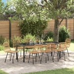 vidaXL Ensemble de salle à manger pour jardin 9 Pièces Marron Poly rotin