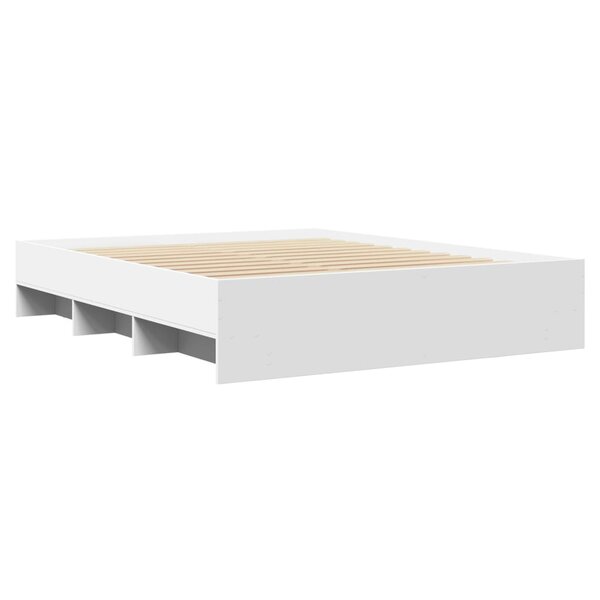 vidaXL Cadre de lit blanc 160x200 cm bois d'ingénierie