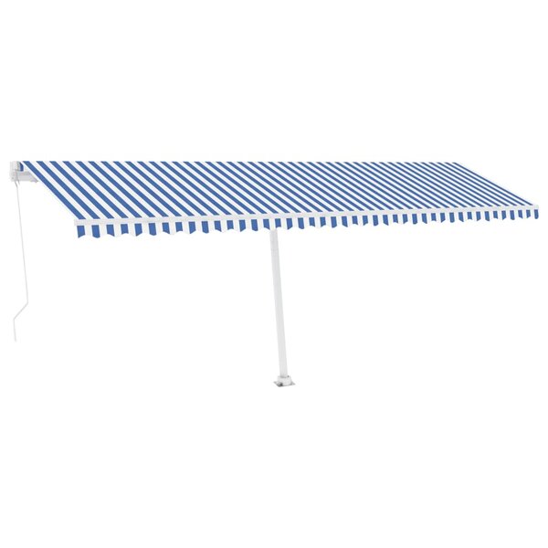 vidaXL Auvent manuel rétractable avec LED 600x300 cm Bleu et blanc