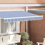 vidaXL Bande de auvent Bleu et blanc 2.3 x 0.2 m Toile