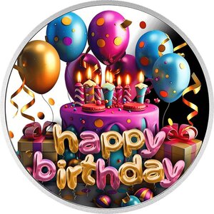 Pièce de monnaie en Argent 500 Francs g 17.50 Millésime 2025 HAPPY BIRTHDAY