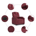 vidaXL Fauteuil inclinable électrique rouge bordeaux tissu