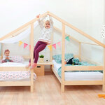 Lit cabane VILLY 2 places 90 x 160 bois naturel