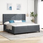 Lit Box Spring vidaXL avec Matelas Gris Foncé 200x200 cm Velours