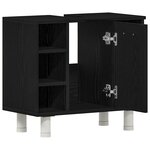 vidaXL Cabinet de salle de bain avec porte Chêne noir 60 x 32 x 54 cm