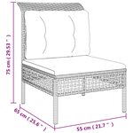 vidaXL Salon de jardin 11 Pièces avec coussins Gris Résine tressée