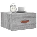 vidaXL Table de chevet murale sonoma gris 35x35x20 cm