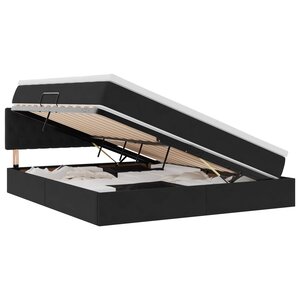 vidaXL Lit de Rangement avec matelas Noir 160 x 200 cm Velours