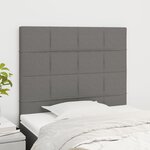 vidaXL Têtes de lit 2 Pièces Gris foncé 100x5x78/88 cm Tissu