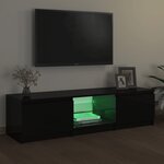vidaXL Meuble TV avec lumières LED noir 140x40x35 5 cm