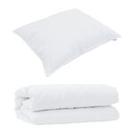 vidaXL Duvet avec Oreiller 2 Pièces Blanc 140 x 200 cm Microfibre
