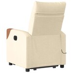 vidaXL Fauteuil inclinable de massage électrique Crème Tissu