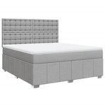 vidaXL Sommier à lattes de lit avec matelas Gris clair 180x200cm Tissu