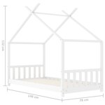 vidaXL Cadre de lit d'enfant Blanc Bois de pin massif 70x140 cm