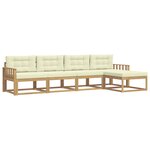 vidaXL Ensemble de canapés d'extérieur 4 pc Blanc et crème Polyester
