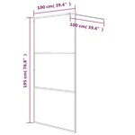 vidaXL Paroi de douche Blanc 100x195 cm Verre ESG transparent