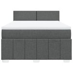 vidaXL Sommier à lattes de lit avec matelas Gris foncé 140x190cm Tissu