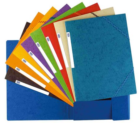 Chemise à élastique Top File, format A4, en carton, bleu foncé ELBA