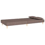 vidaXL Canapé-lit à 2 places avec deux oreillers taupe tissu