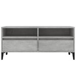 vidaXL Meuble TV gris béton 100x34 5x44 5 cm bois d'ingénierie