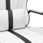vidaXL Chaise de jeu Blanc et noir Similicuir