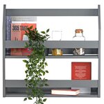 Etagère murale suspendue en bois Gris