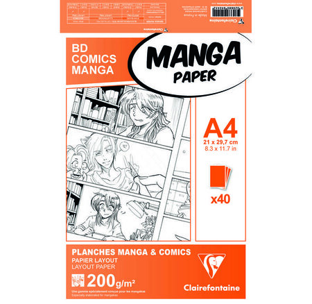Manga Etui BD/Comic A4 40F O 200g CLAIREFONTAINE