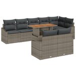 vidaXL Ensemble de canapé de jardin 9 pièces gris en poly rattan avec coussins
