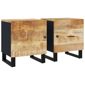 vidaXL Tables de chevet 2 Pièces 40x33x46 cm Bois de manguier solide