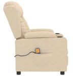 vidaXL Fauteuil de massage Crème Tissu