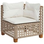 vidaXL Salon de jardin avec coussins 8 Pièces beige résine tressée