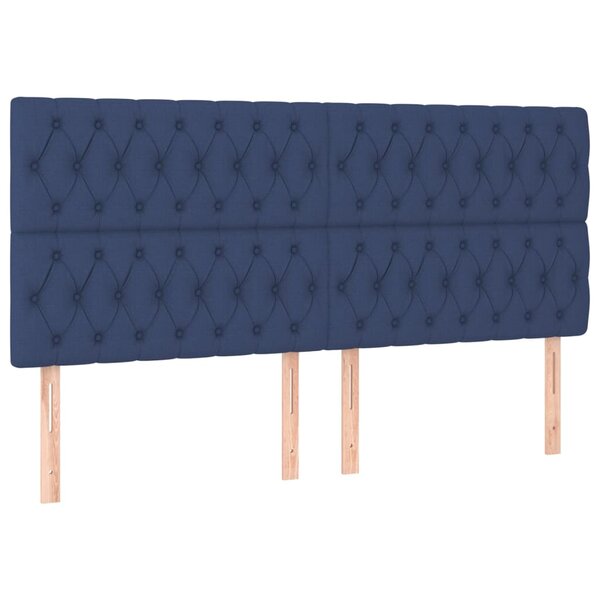 vidaXL Têtes de lit 4 Pièces Bleu 90x7x78/88 cm Tissu