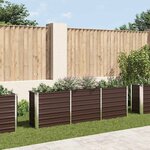vidaXL Lit surélevé de jardin Acier galvanisé 240x40x77 cm Marron