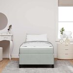 vidaXL Cadre de lit avec matelas Gris clair 90 x 190 cm tissu