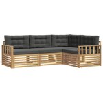 vidaXL Ensemble de canapés d'extérieur 5 Pièces Blanc et anthracite