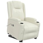 vidaXL Fauteuil Blanc crème Similicuir