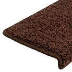 vidaXL Tapis d'escalier 10 pièces 65 x 21 x 4 cm Marron Bord rectangulaire