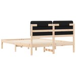 vidaXL Cadre de lit avec tête de lit rembourrée Noir 140 x 190 cm