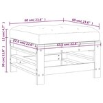 vidaXL Repose-pied de jardin avec coussin noir bois de pin massif