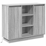 vidaXL Buffet LED Gris Sonoma 90 x 32 x 75 cm Bois d'ingénierie